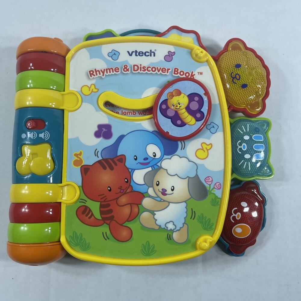 VTech Rhyme and Discover‎ Story Book Lights & Sound with Batteries TESTED Works!